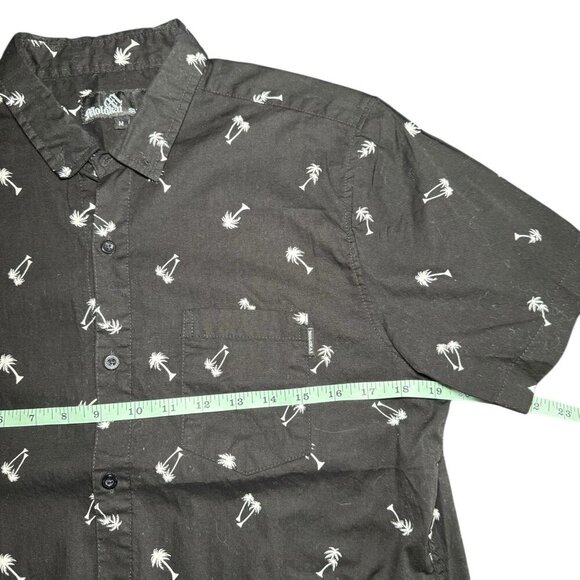 Molokai Surf Co Hawaiian Shirt Palm Tree Print Black Cotton Button Down Size M - Picture 5 of 7